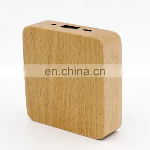 Portable Battery Charger 8000mah Wooden Power Bank thumbnail-3