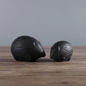 Black White Hedgehog Animol Modern Nordic Ceramic Decoration Ornament For Home Decor thumbnail-3