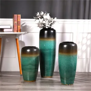 Chinese Countryside Hand Made Jingdezhen Large Green Ceramic Vase For Shopping Mall thumbnail-1