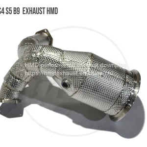 Exhaust Manifold Downpipe for Audi S4 S5 B9 Car Accessories With Catalytic Header Without Cat Whatsapp008613189999301 thumbnail-3