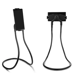 OEM LOGO Acceptable Aluminum Long Arm Hanging Magnetic Neck Phone Holder Lazy Mobile Bracket Tablet Stand for Bed Desktop Car thumbnail-1