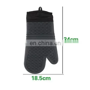 Cheap Price Heat Resistant Gloves With Double Silicone Oven Mitts for Kitchen thumbnail-4