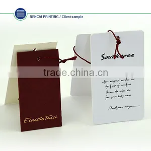 China Fashion Design CUstom Eco-Friendly Paper Clothing Hang Tag thumbnail-1