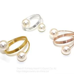 Elegant Pearl Napkin Ring Wedding Dinner Table Accessories Decoration thumbnail-1