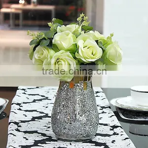 Tall Mosaic Glass Flower Vase Dried Flower Home Decoration thumbnail-1