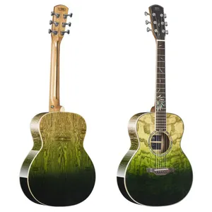 Otis D-MINI 36 Size Single Solid Top Acoustic Wood Guitar for Student AM-green thumbnail-1