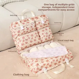 Wholesale Girls Cute Large-capacity Lightweight Travel Bag Student Travel Duffel Bag Oxford Cloth Wear-resistant Waterproof Storage Bag Shoulder Bag thumbnail-3