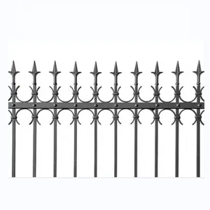 Wholesale 6ftx8ft Garden Black Metal Fences Powder Coated Anti Rust Galvanized Steel Fence Prices thumbnail-3