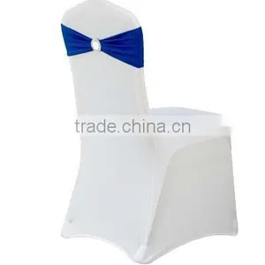 Cheap White Spandex Chair Cover With Chair Band and Buckle thumbnail-1
