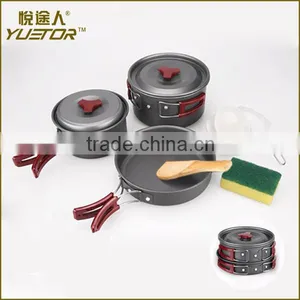 17pcs Lightweight Outdoor Camping Hiking Cookware Backpacking Cooking Picnic Bowl Pot Pan Set thumbnail-1