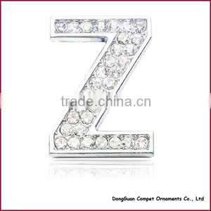 Diy Pet Collar Accessories Alloy Alphabets 30mm Full Rhinestone Slide Letters thumbnail-2