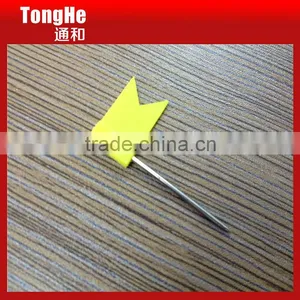 Yellow Color Crafts Making Flat Shape Plastic Flag Map Pin thumbnail-2