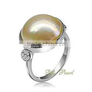 Jewelry 925 Silver Mabe Pearl Ring thumbnail-1