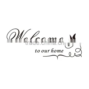 Welcome to Our Home Quote Removable Vinyl Decal Decals Wall Sticker Stickers Home Decor DIY Butterfly thumbnail-2