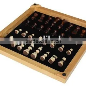 High Level Chessman Storage Chess Table Set Wooden thumbnail-2