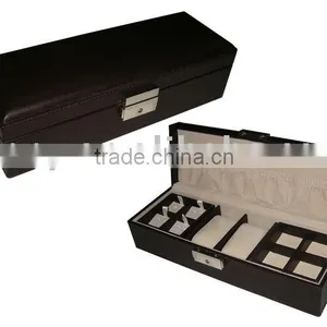 Leather Cuff Link Box and Watch Box thumbnail-1