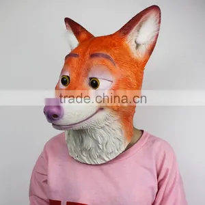 Hot Sale Movie Cosplay Latex Mask Zootopia Fox Nick Wilde Halloween Full Head Animal Mask Costume Prop Accessories thumbnail-5