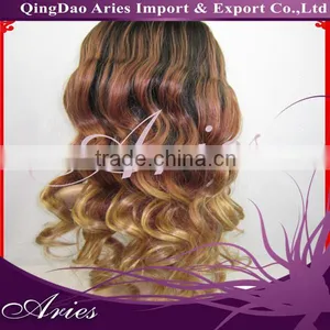 Newest Fashion Malaysian Hair Ombre 3Tone Color Front Lace Wigs thumbnail-1