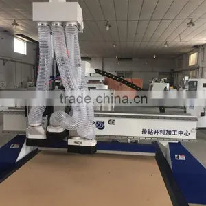 High Speed Cnc Cutting Machine Woodworking Machine 2 Spindles 4.5KW With Group Drilling thumbnail-2