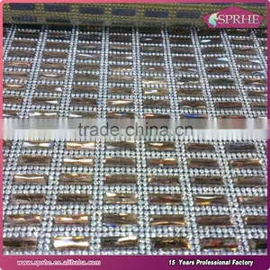 3mm Metal Aluminum Base Diamante Mesh Roll Hotfix Rhinestone Sheet Wholesale thumbnail-5