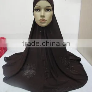 H306 Big Size Muslim Hijab With Flower Prints,islamic Scarf thumbnail-1