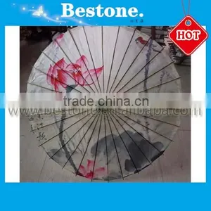 Colorful Hand Painting Bamboo Paper Parasol as Home Decoration thumbnail-1