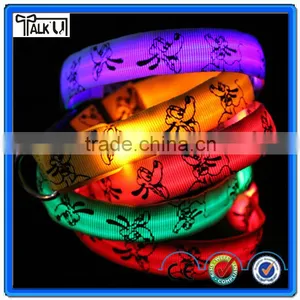 Wholesale Nylon Glowing Various Color Flahsing Light Led Pet Dog Collar, Electronic Waterproof Flash Light Led Dog Collar thumbnail-1