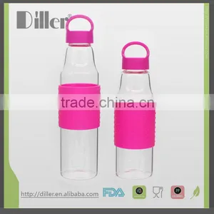 Private Label Eco-friendly Unbreakable Glass Water Bottle With Silicone Sleeve thumbnail-4