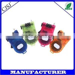 2016 Hot Sale Plastic Retractable Cable Combination Lock Ski Cable Lock Bike Steel Lock thumbnail-2