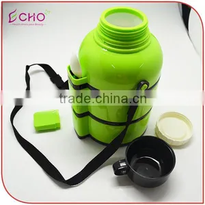 0.9L/31 OZ PP Thermos Bottle Shape Insulated Lunch Box Set thumbnail-3
