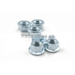 Carbon Steel Hexagon Nuts With Flange Blue White Zinc thumbnail-3