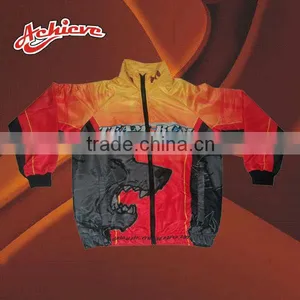 Red Tracksuit Jacket With Wolf Logo thumbnail-1