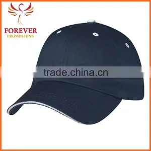 2015 Manufactory Structured Royal Blue Cotton Baseball Cap With Sandwich Visor thumbnail-3