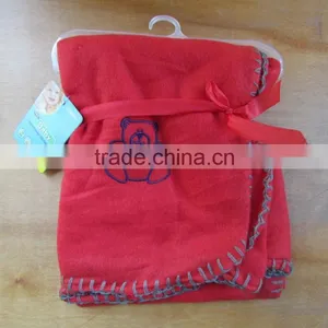 Promotion Printed Polar Fleece Blanket With Embroidered Bear thumbnail-1