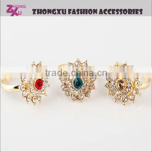 New Custom Cheap Hot Sale Gold Rhinestone Sunflower Ring thumbnail-1