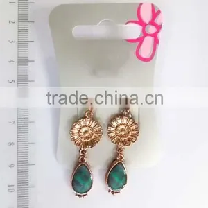 Graceful Brassy Sunflower With Turquoise Dangle Earring Quality Choice thumbnail-1