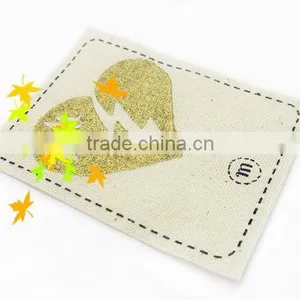 Silk Screen Glittering Logo Gold Printing Label thumbnail-1