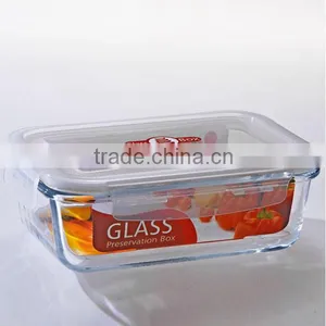 1000ML Food Use Rectangular Tableware Used Cooking Oil Glass Food Container With Silicone Seal thumbnail-1