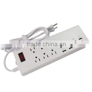 HUNDA OEM/ODM Service 5.9ft White US Plug 6 Outlet Portable Power Socket With 8 USB Charger for Wifi Router Modem thumbnail-3