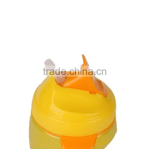Colorful Cute Designed Plastic Baby Drinking Bottle With Handle Sippy Cup With Straw thumbnail-4