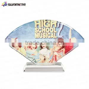 Fancy Crystal Novelty Business Gift Fan Shaped Crystal Cube Photo Frame thumbnail-1