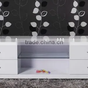 Modern E1 MDF High Gloss White TV Stand thumbnail-1