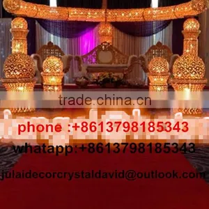 Hot Sale Crystal Pillar With LED Light Wedding Stage Decoration, Flower Stand thumbnail-1
