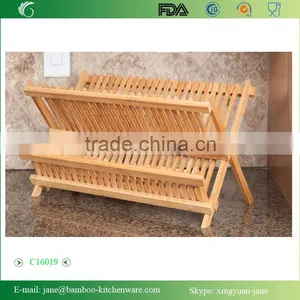 2-Tier Bamboo Dish Drying Rack thumbnail-3