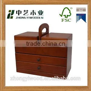 Wholesale High Quality Cheap New Design Convenient Folding Custom Wooden Sewing Organizer Box Holder Rack thumbnail-5