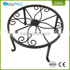Best Selling Balcony Floor Standing Black Iron Metal Flower Pot Rack thumbnail-2