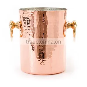 Copper Hammered Wine Ice Bucket thumbnail-1