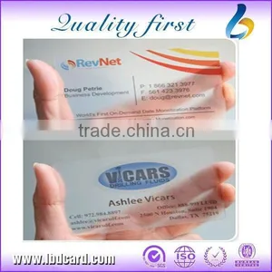 One Side Printing Plastic PVC Transparent Clear Business Card (12mil,15mil,30mil) thumbnail-1