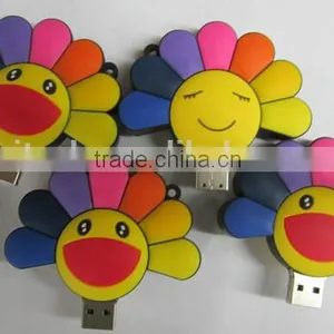 Customized Logo 32GB Soft PVC Colorful Big Flower Shaped USB Flash Drive Gift 100% Real Capacity Usb Flash Disk Memory USB 2.0 thumbnail-1