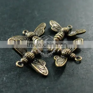 15x20mm Vintage Brass Bronze Bees Bugs Antiqued DIY Pendant Charm Supplies Findings 1810186 thumbnail-1